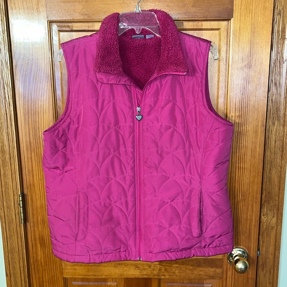 EUC Laura Scott Sherpa Quilted Vest